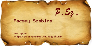 Pacsay Szabina névjegykártya